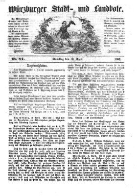 Würzburger Stadt- und Landbote Samstag 10. April 1852