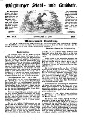 Würzburger Stadt- und Landbote Dienstag 15. Juni 1852