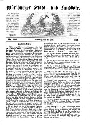 Würzburger Stadt- und Landbote Samstag 31. Juli 1852