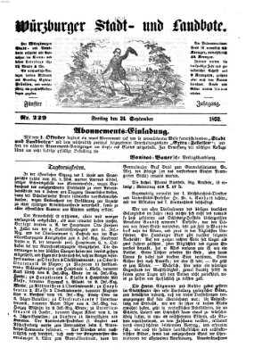 Würzburger Stadt- und Landbote Freitag 24. September 1852