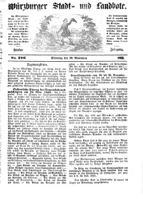 Würzburger Stadt- und Landbote Dienstag 30. November 1852