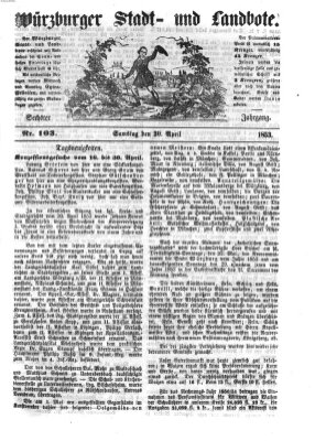 Würzburger Stadt- und Landbote Samstag 30. April 1853