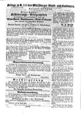 Würzburger Stadt- und Landbote Montag 2. Mai 1853