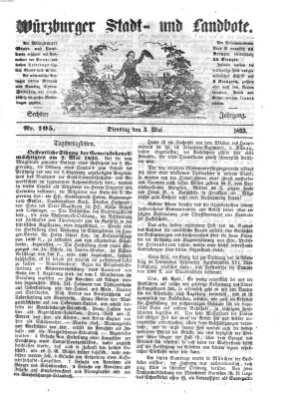 Würzburger Stadt- und Landbote Dienstag 3. Mai 1853