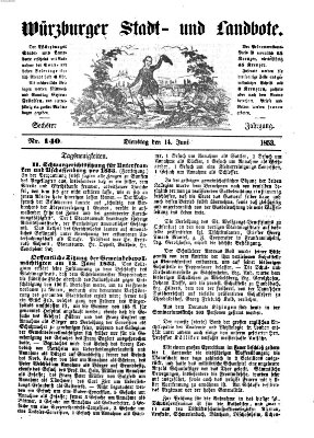 Würzburger Stadt- und Landbote Dienstag 14. Juni 1853