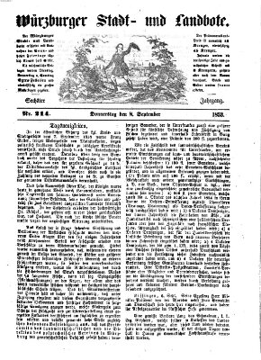 Würzburger Stadt- und Landbote Donnerstag 8. September 1853