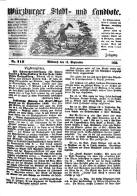 Würzburger Stadt- und Landbote Mittwoch 14. September 1853