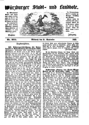 Würzburger Stadt- und Landbote Mittwoch 21. September 1853