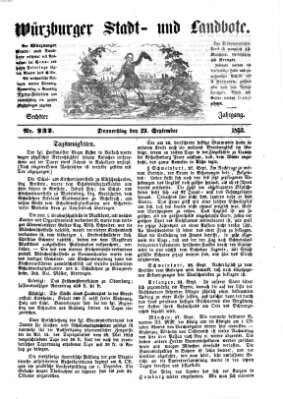 Würzburger Stadt- und Landbote Donnerstag 29. September 1853