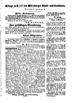 Würzburger Stadt- und Landbote Mittwoch 5. Oktober 1853