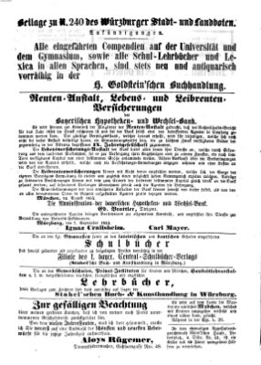 Würzburger Stadt- und Landbote Samstag 8. Oktober 1853