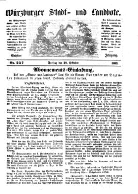 Würzburger Stadt- und Landbote Freitag 28. Oktober 1853