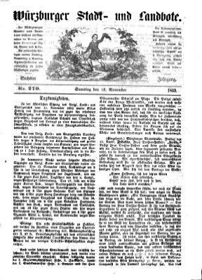 Würzburger Stadt- und Landbote Samstag 12. November 1853