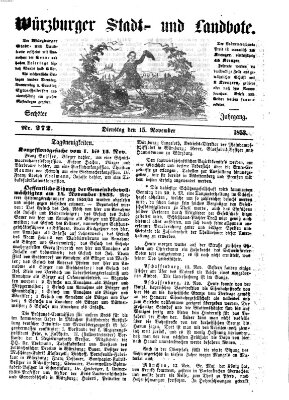 Würzburger Stadt- und Landbote Dienstag 15. November 1853