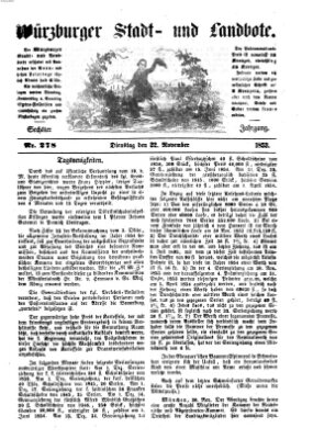 Würzburger Stadt- und Landbote Dienstag 22. November 1853