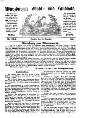 Würzburger Stadt- und Landbote Dienstag 13. Dezember 1853