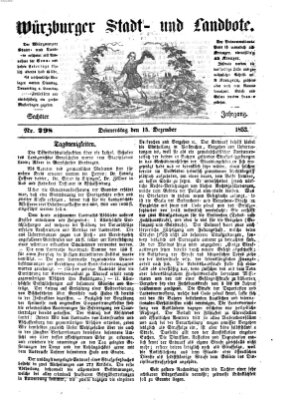 Würzburger Stadt- und Landbote Donnerstag 15. Dezember 1853