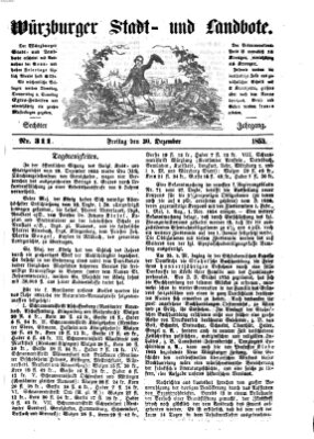 Würzburger Stadt- und Landbote Freitag 30. Dezember 1853