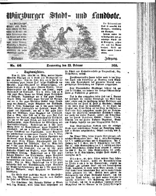 Würzburger Stadt- und Landbote Donnerstag 23. Februar 1854