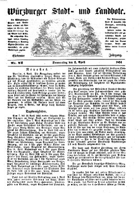 Würzburger Stadt- und Landbote Donnerstag 6. April 1854