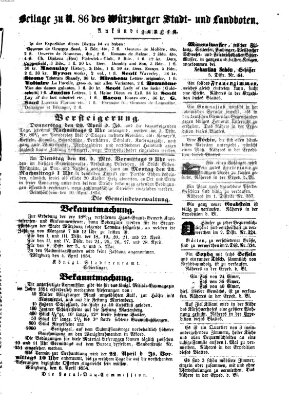 Würzburger Stadt- und Landbote Dienstag 11. April 1854