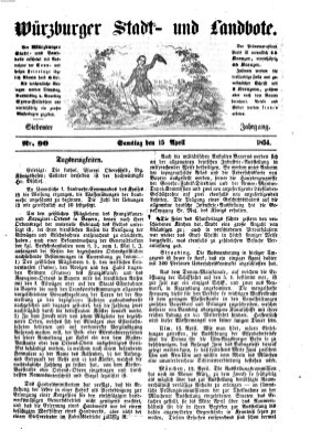 Würzburger Stadt- und Landbote Samstag 15. April 1854