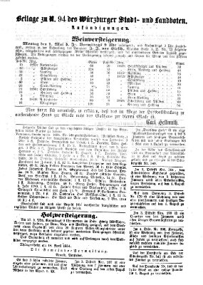 Würzburger Stadt- und Landbote Donnerstag 20. April 1854