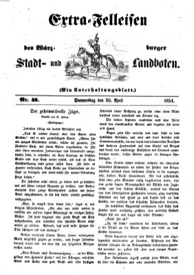 Würzburger Stadt- und Landbote Donnerstag 20. April 1854