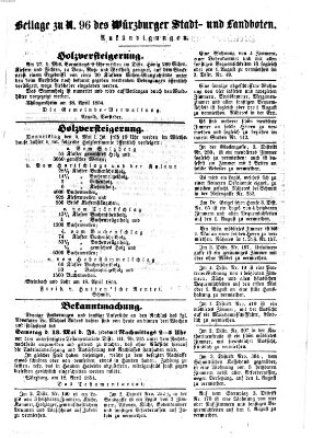 Würzburger Stadt- und Landbote Samstag 22. April 1854