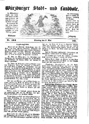 Würzburger Stadt- und Landbote Dienstag 2. Mai 1854