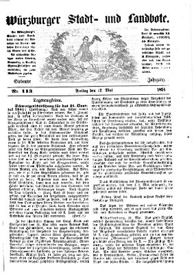 Würzburger Stadt- und Landbote Freitag 12. Mai 1854