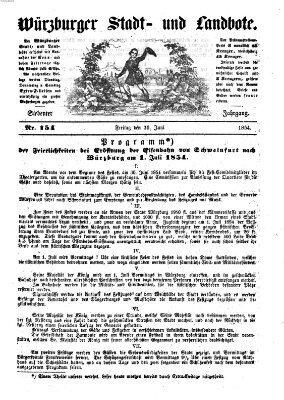 Würzburger Stadt- und Landbote Freitag 30. Juni 1854