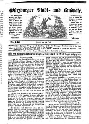 Würzburger Stadt- und Landbote Freitag 14. Juli 1854