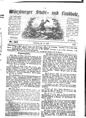 Würzburger Stadt- und Landbote Samstag 15. Juli 1854