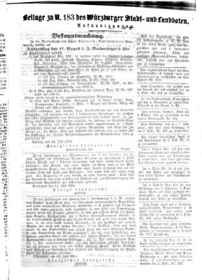 Würzburger Stadt- und Landbote Donnerstag 3. August 1854