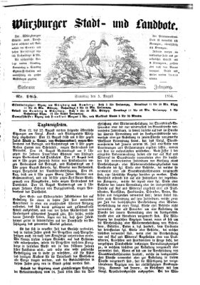 Würzburger Stadt- und Landbote Samstag 5. August 1854