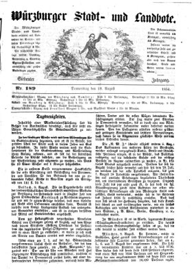 Würzburger Stadt- und Landbote Donnerstag 10. August 1854