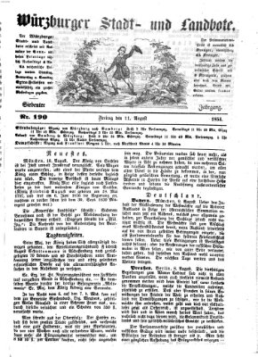 Würzburger Stadt- und Landbote Freitag 11. August 1854