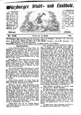 Würzburger Stadt- und Landbote Montag 14. August 1854