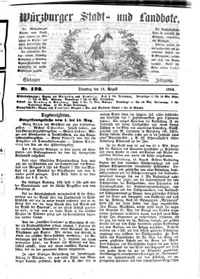 Würzburger Stadt- und Landbote Dienstag 15. August 1854