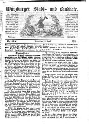 Würzburger Stadt- und Landbote Montag 21. August 1854