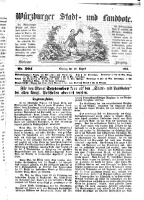 Würzburger Stadt- und Landbote Montag 28. August 1854