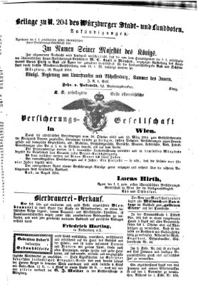 Würzburger Stadt- und Landbote Mittwoch 23. August 1854
