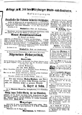 Würzburger Stadt- und Landbote Mittwoch 30. August 1854