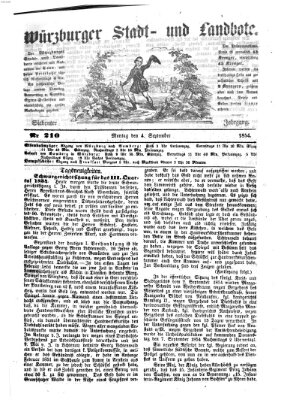 Würzburger Stadt- und Landbote Montag 4. September 1854