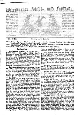 Würzburger Stadt- und Landbote Dienstag 5. September 1854