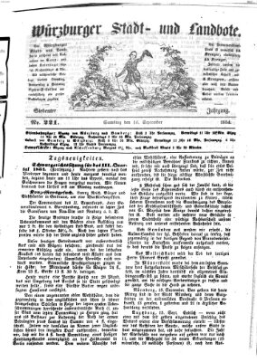 Würzburger Stadt- und Landbote Samstag 16. September 1854