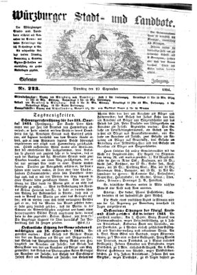 Würzburger Stadt- und Landbote Dienstag 19. September 1854