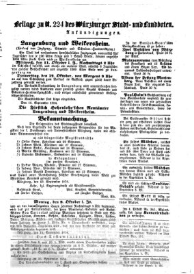 Würzburger Stadt- und Landbote Mittwoch 20. September 1854