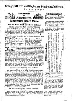 Würzburger Stadt- und Landbote Freitag 22. September 1854